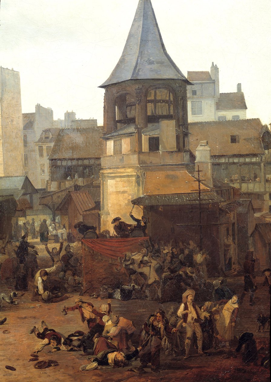 Párizs aux Halles városának 1782. 01. 21-i örömünnepe a francia Dauphin Louis Joseph (1781-1789) születése alkalmából Részlet. Louis Philibert Debucourt (1755-1832) festménye 1782 V. 0,89x1,16 m Párizs, Musee Carnavalet alkotó: Philibert Louis Debucourt
