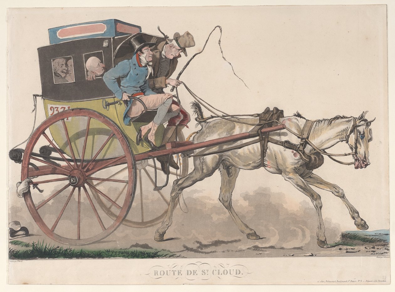 Út St. Cloudba, 1816. alkotó: Philibert Louis Debucourt