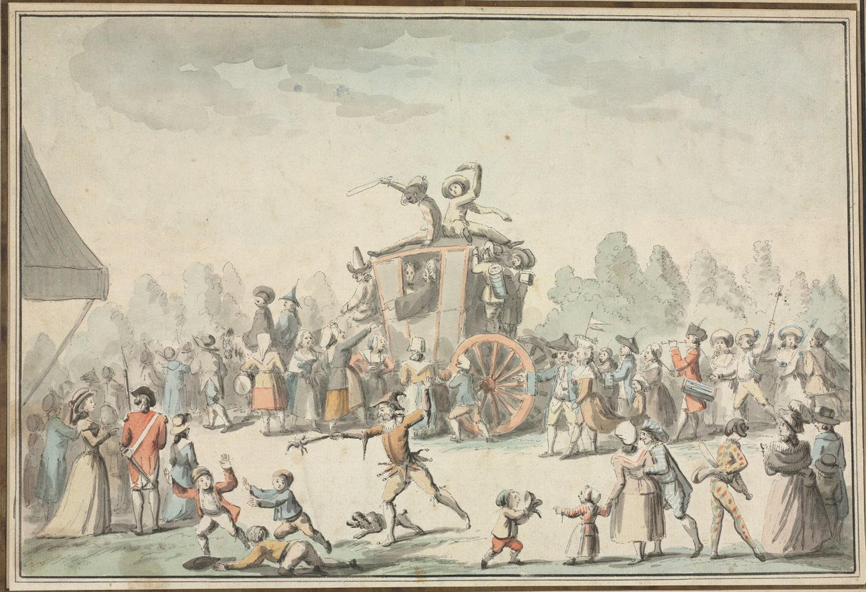 Karneváli jelenet. alkotó: Philibert Louis Debucourt
