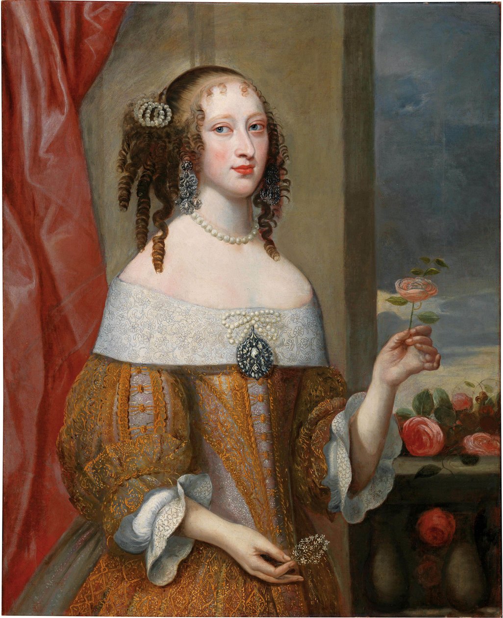 Henriette Adelaide savoyai hercegnő, 1636-1676 bajor választónő portréja. alkotó: Philibert Torret