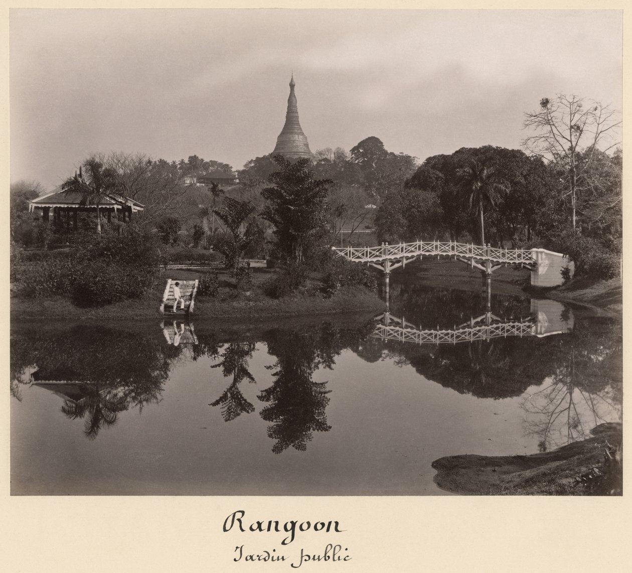 Szigeti pavilon a Cantanement kertben, Rangoon, Burma, 19. század vége (albumin nyomat) alkotó: Philip Adolphe Klier
