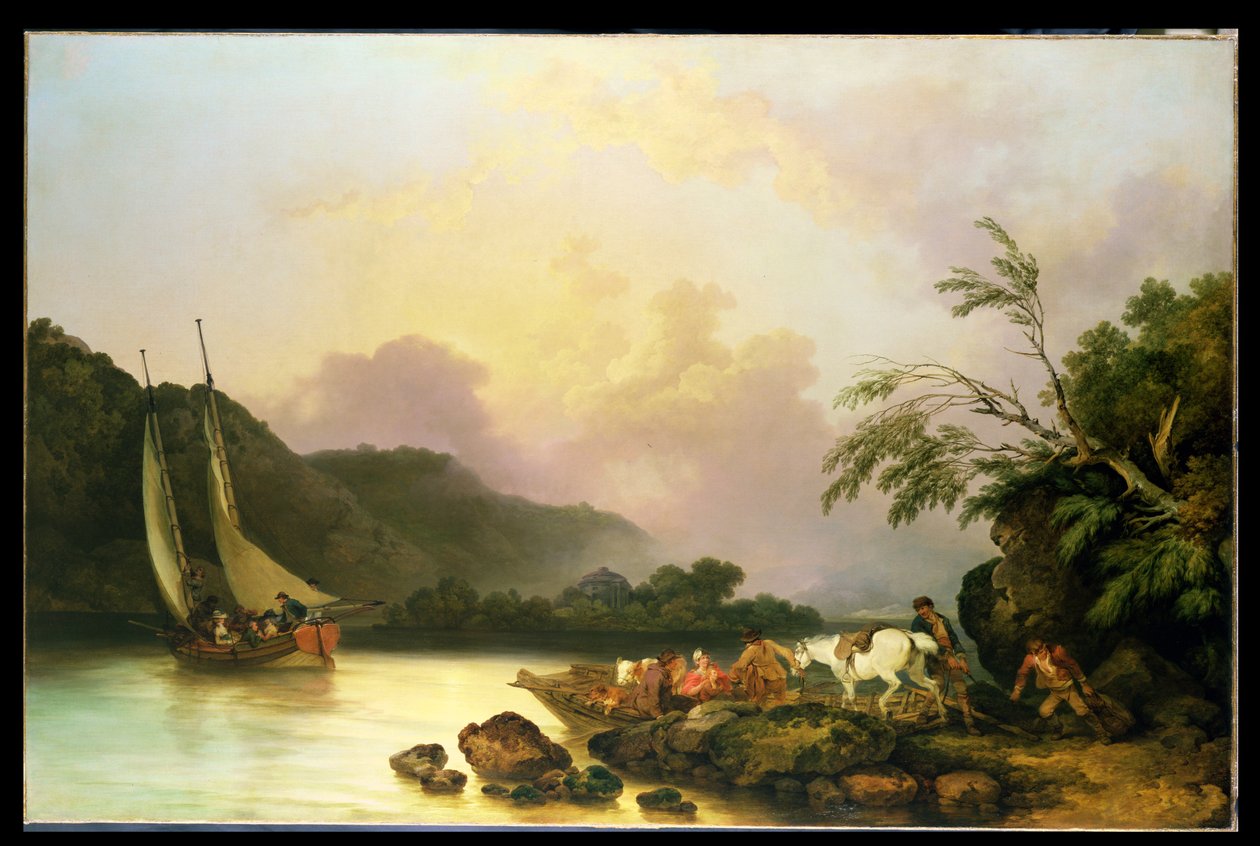 Belle Isle, Windermere, nyugalomban, 1786 alkotó: Philippe Jacques de Loutherbourg