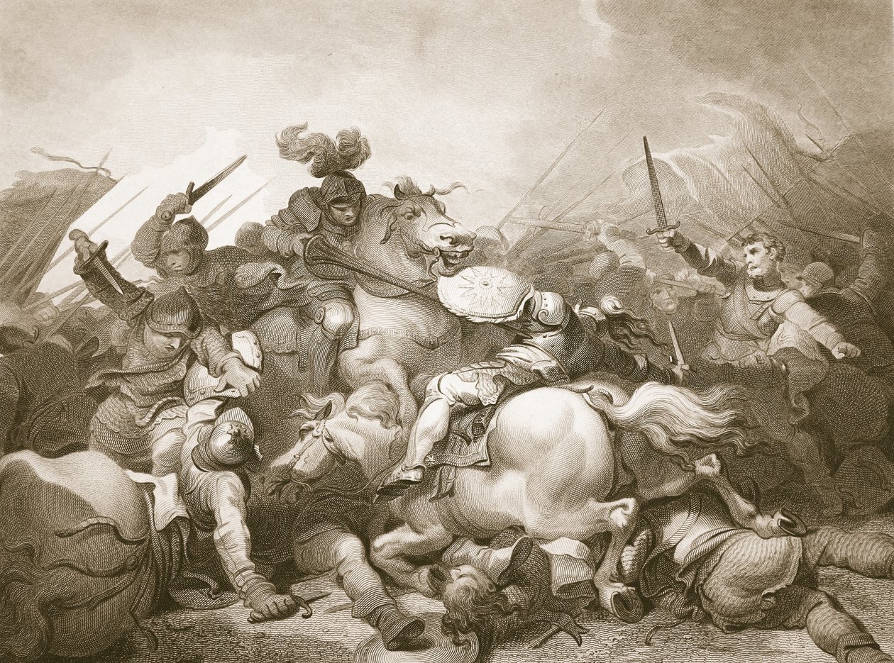 Bosworth Field-i csata, J. Thomson metszete, illusztráció David Hume 