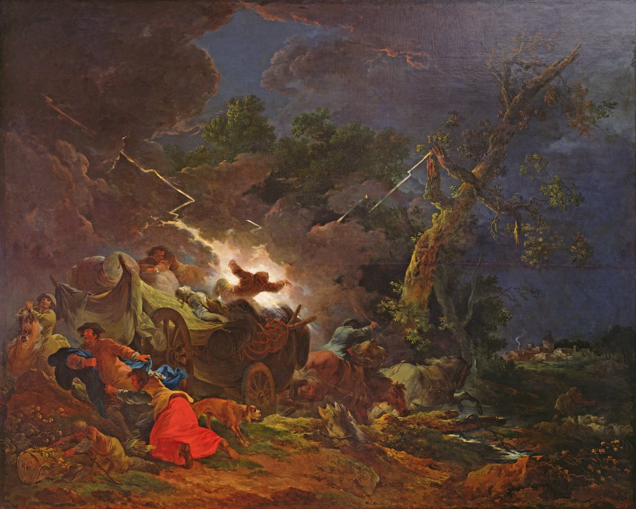 Parasztok, akiket meglepett a vihar, 1770 körül alkotó: Philippe Jacques de Loutherbourg