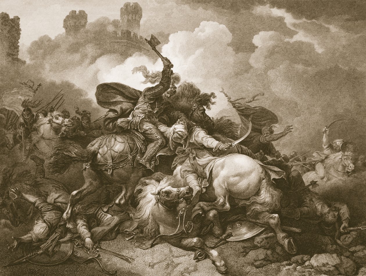 Richard the First Palesztinában, metszett A. Smith, illusztráció David Hume 