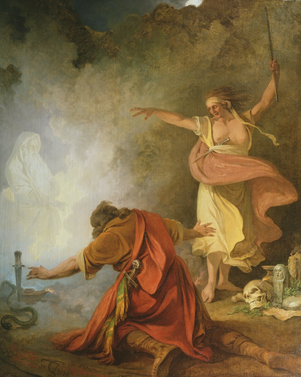 Saul és az endori boszorkány, 1791 alkotó: Philip James de Loutherbourg