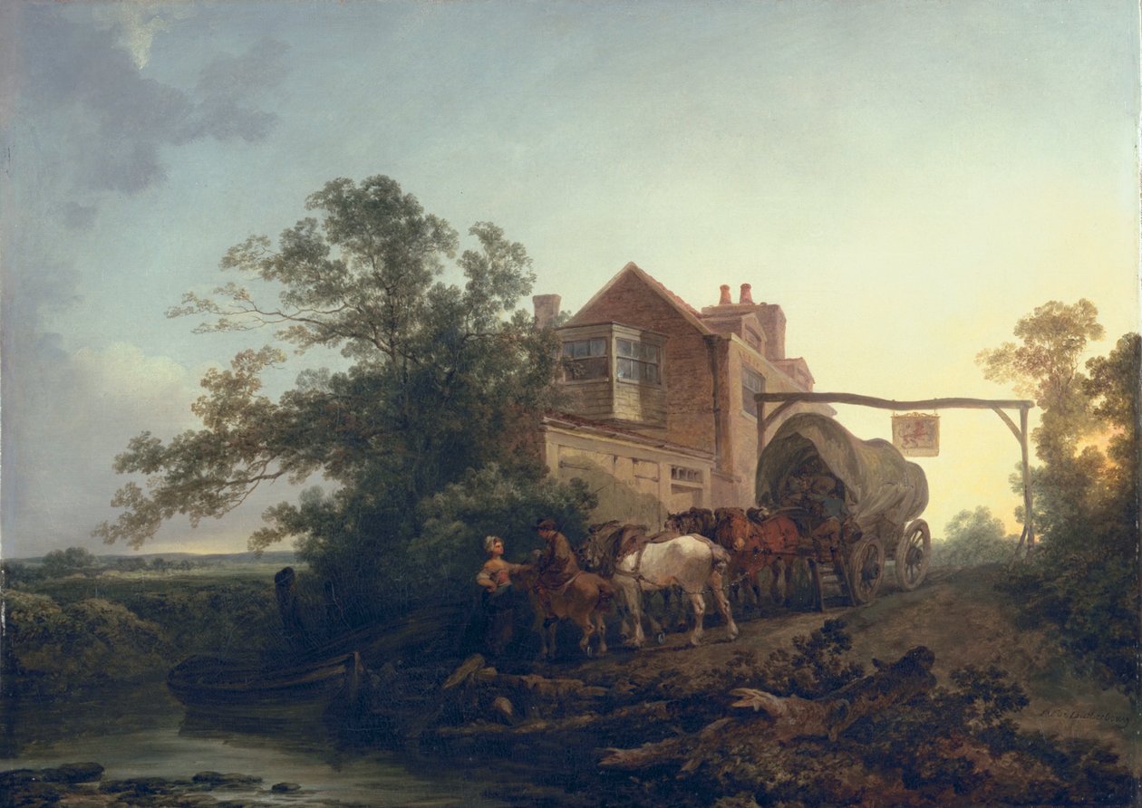 Kocsi egy fogadó előtt alkotó: Philippe Jacques de Loutherbourg