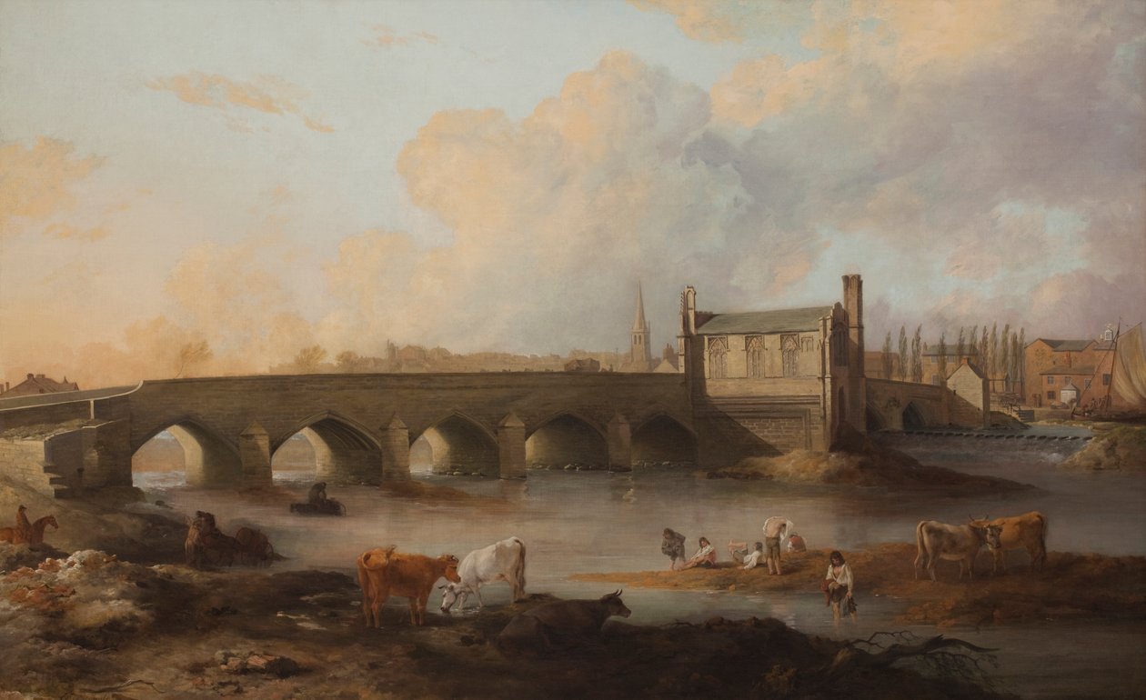 Wakefield híd és Chantry-kápolna, 1793 alkotó: Philip Reinagle