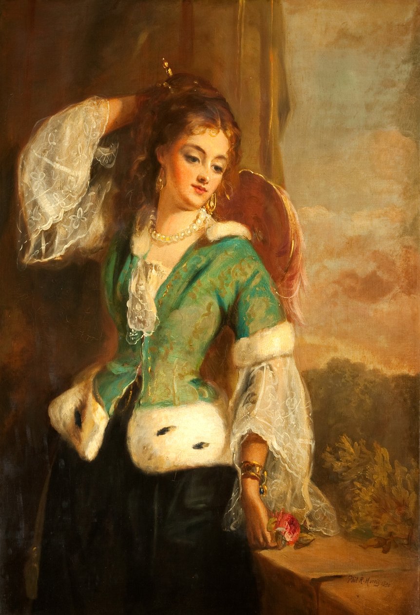 Egy zöld dzsekis hölgy portréja, 1890 alkotó: Philip Richard Morris