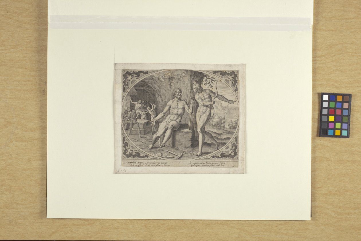 Vulkán kovácsműhelye, 1600 körül (tinta) alkotó: Philip (after) Galle
