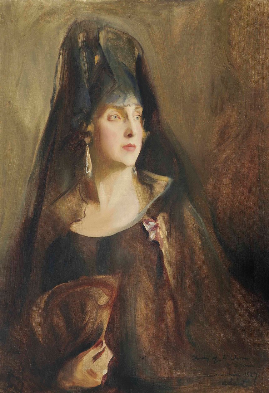Victoria Eugenie spanyol királynő 1887-1969, 1927. alkotó: Philip de László