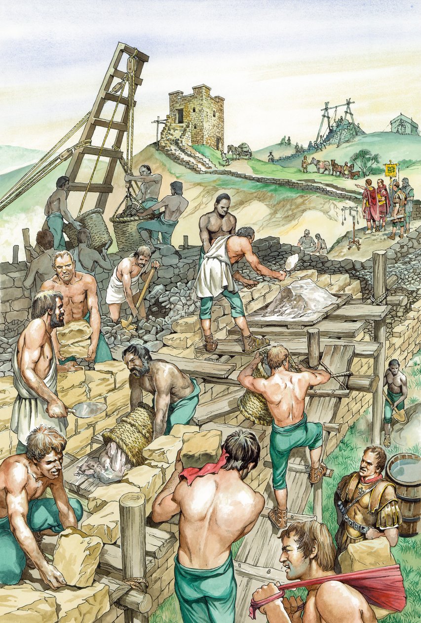Hadrianus falának építése, 2. század eleje c1985-c2000 alkotó: Philip Corke