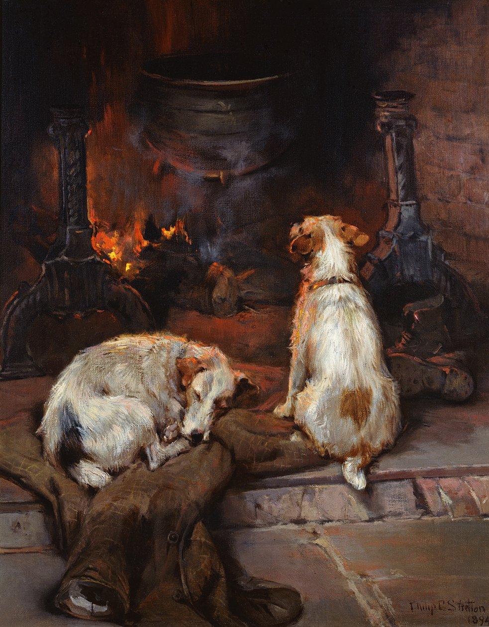 A tűzhely mellett, 1894 alkotó: Philip Eustace Stretton