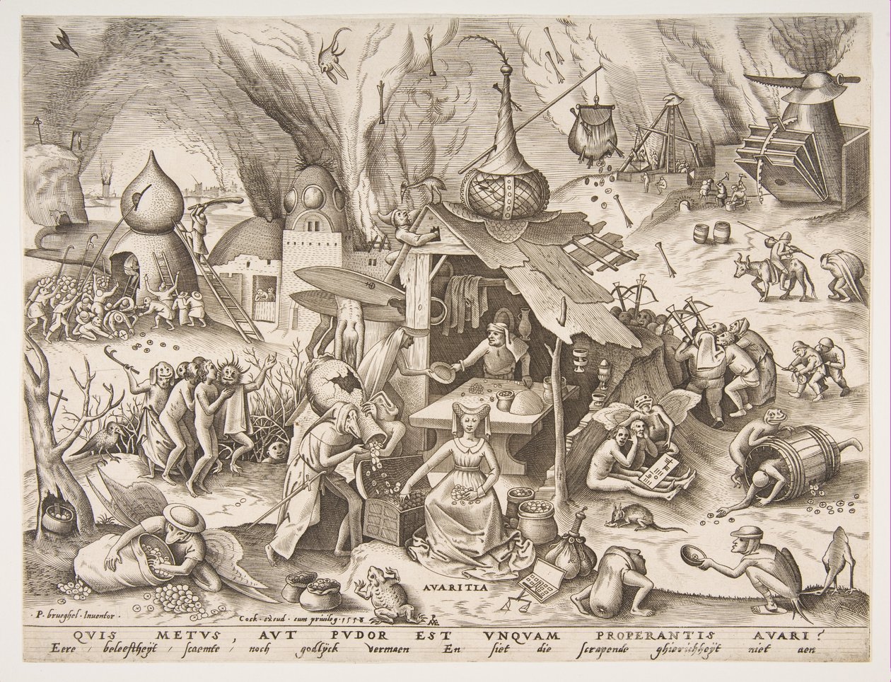 Avarice Avaritia A hét halálos bűn sorozatból, 1558. alkotó: Philip Galle