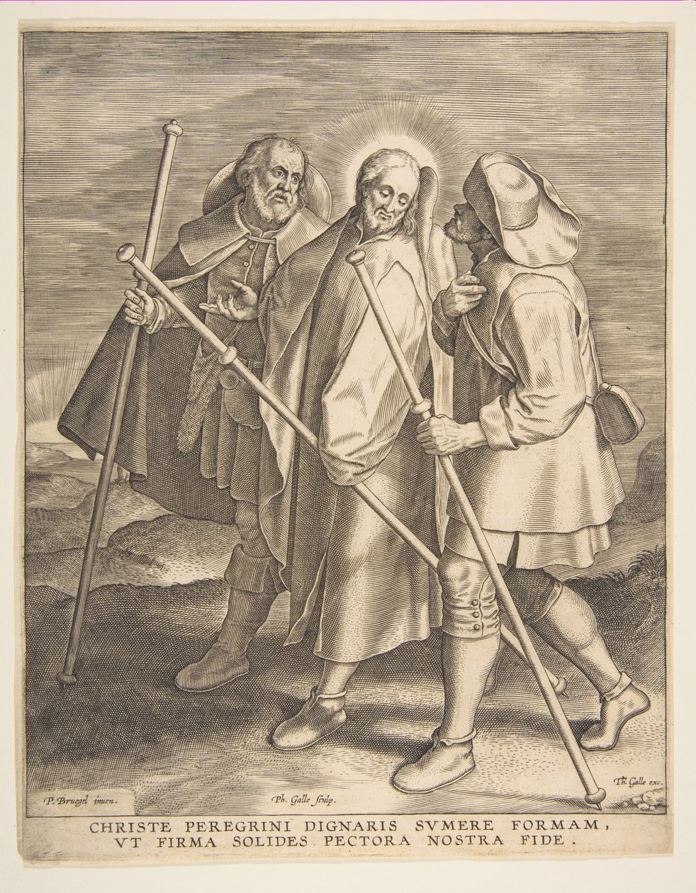 Krisztus és a tanítványok az emmausi úton, 1571. alkotó: Philip Galle