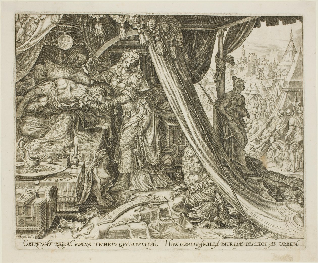 Judith Slaying Holofernes, hatodik lemez a Judith és Holofernes történetéből alkotó: Philip Galle