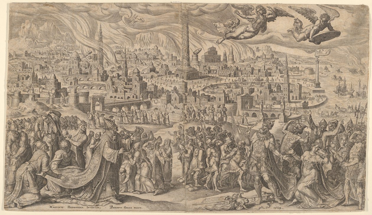 Babilon bukása, 1569. alkotó: Philip Galle