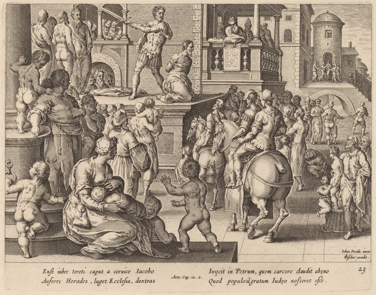 Szent Jakab lefejezése alkotó: Philip Galle after Jan van der Straet