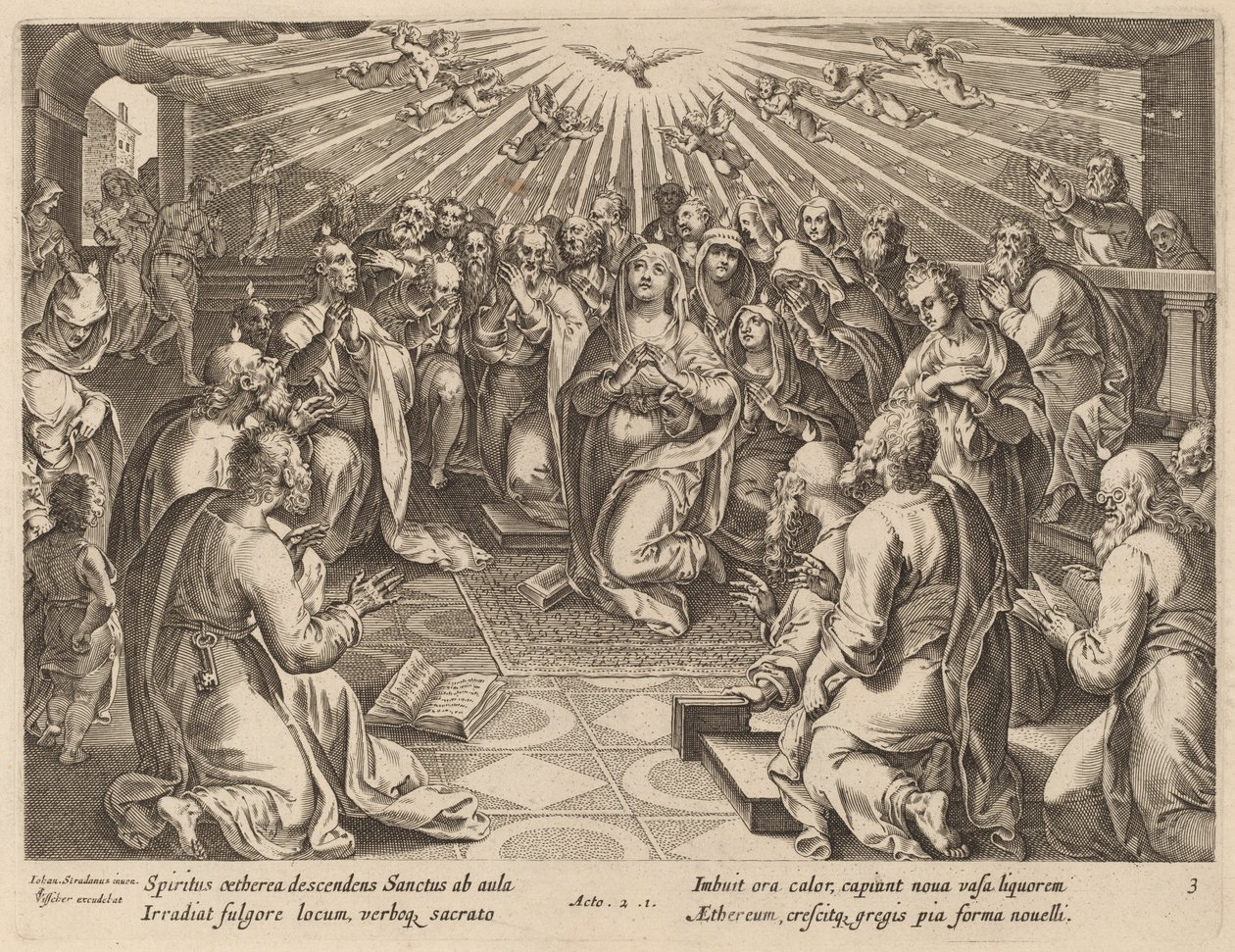 pünkösd alkotó: Philip Galle after Jan van der Straet