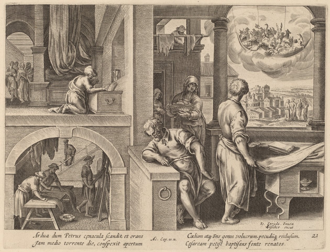Szent Péter látomása alkotó: Philip Galle after Jan van der Straet