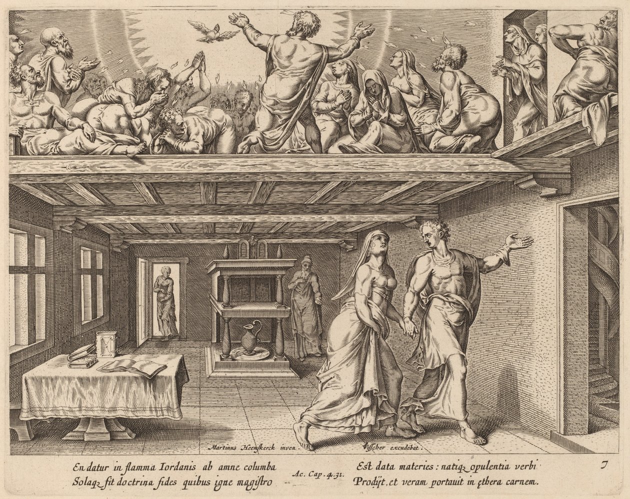 És mindannyian megteltek Szentlélekkel alkotó: Philip Galle after Maerten van Heemskerck