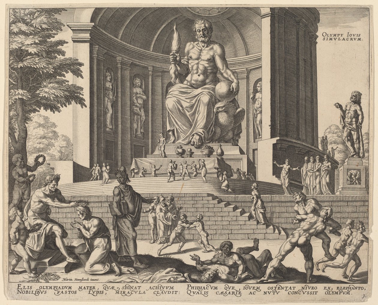 Olympia Jovis Simulacrum (Jupiter szobra Olimpiában) alkotó: Philip Galle, after Maerten van Heemskerck