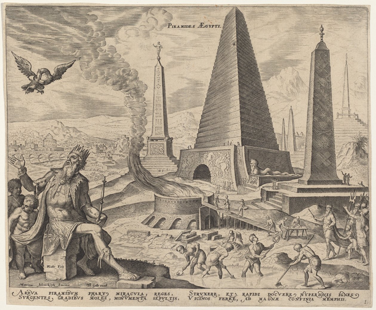 Piramides Aegypti (Egyiptom piramisai) alkotó: Philip Galle, after Maerten van Heemskerck