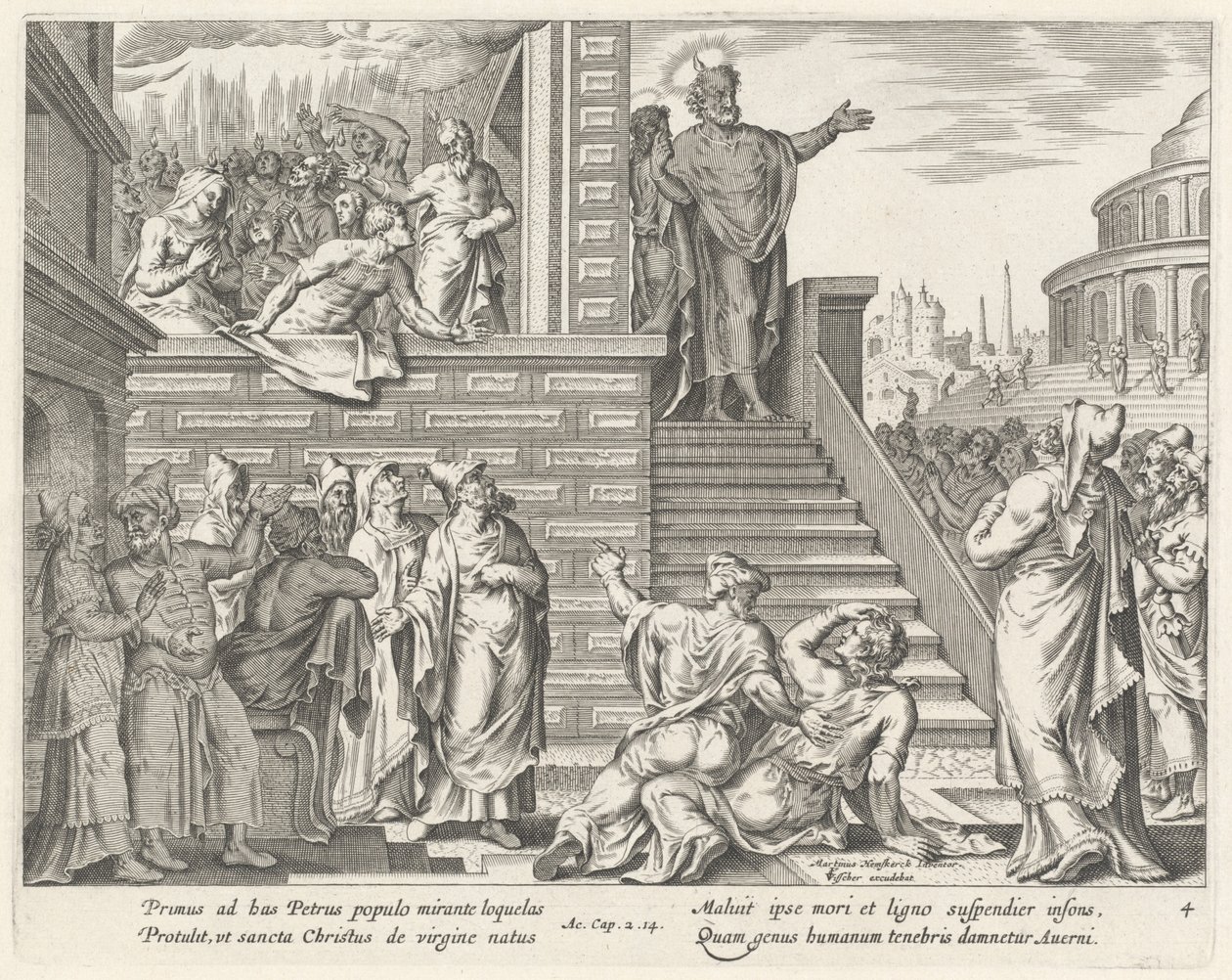 Szent Péter Krisztusról beszél a népnek alkotó: Philip Galle after Maerten van Heemskerck