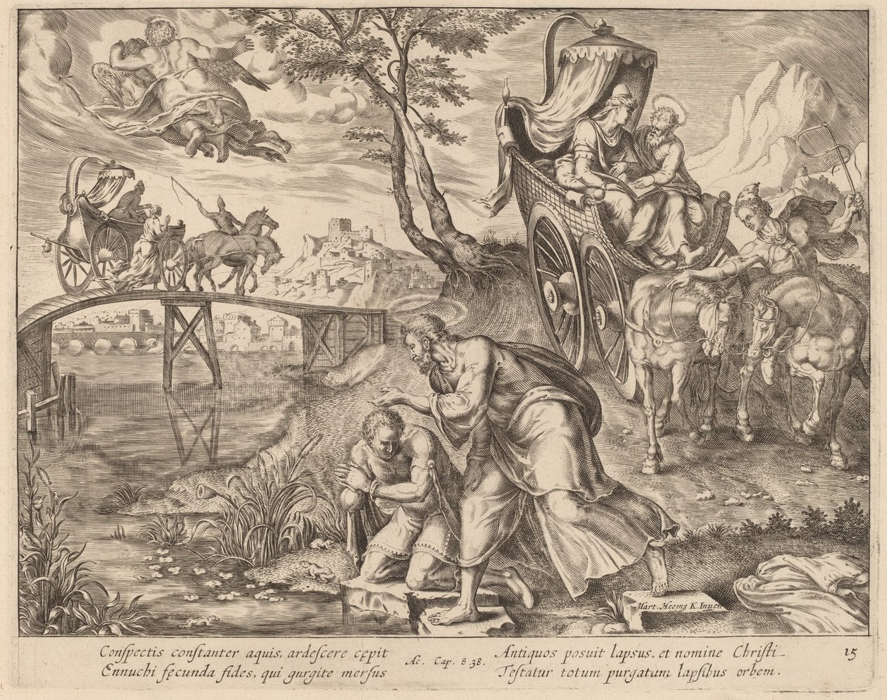 Az Eunuch megkeresztelkedése Szent Fülöptől alkotó: Philip Galle after Maerten van Heemskerck