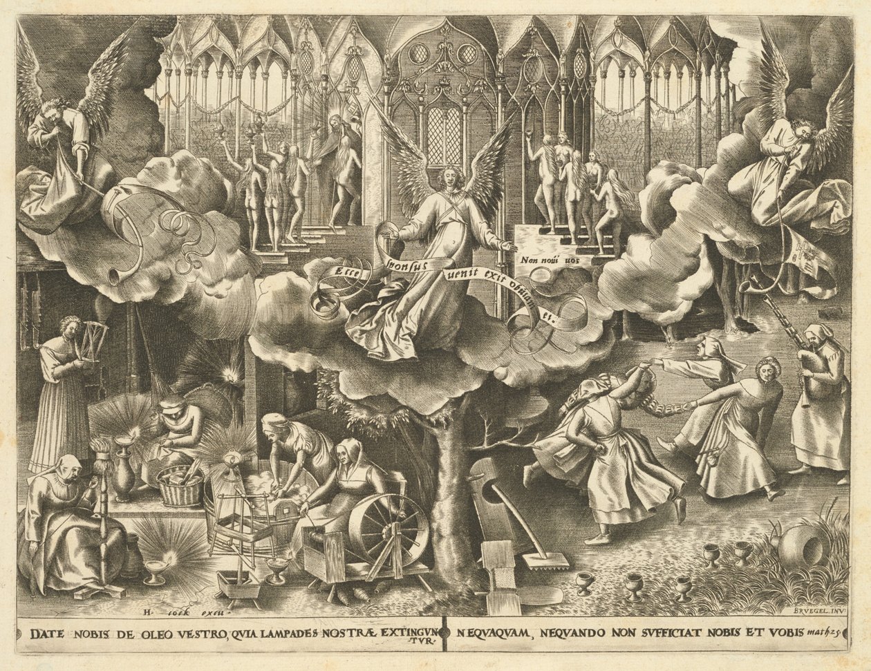 Példabeszéd a bölcs és ostoba szüzekről alkotó: Philip Galle, after Pieter Bruegel the Elder