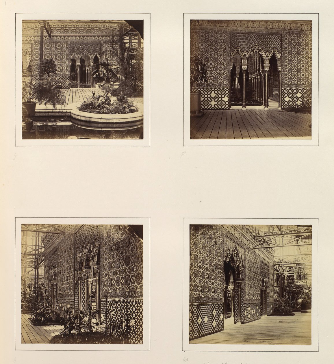 [Alhambra udvar homlokzata a hajó felé, bejárat az Alhambra udvarba, oldalnézet a ...-ról, kb. 1859. alkotó: Philip Henry Delamotte.