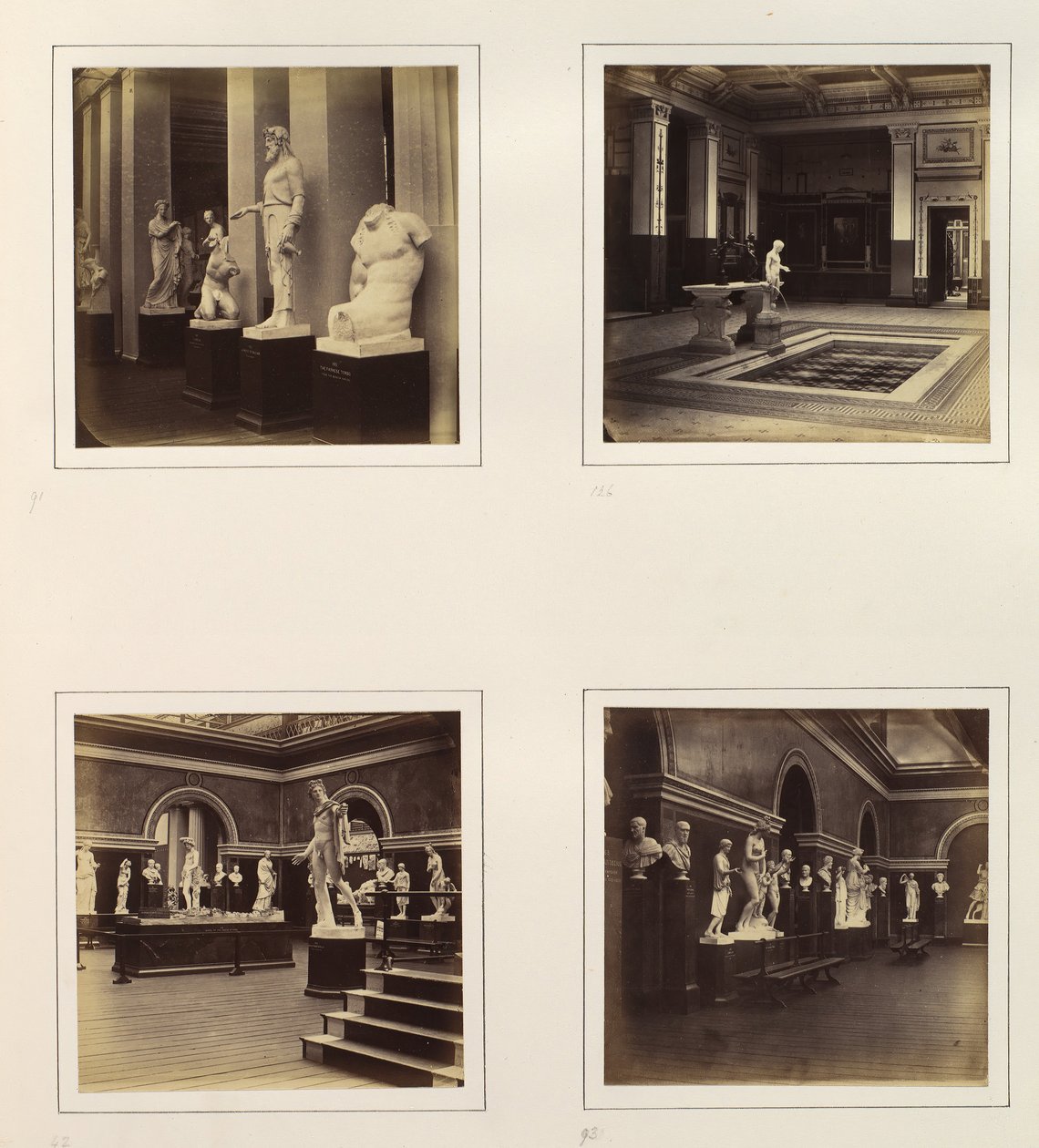 [Görög udvar Farnese ifjúsági torzóval, kilátás a klasszikus szökőkútra és a medencére, Róma..., kb. 1859. alkotó: Philip Henry Delamotte.