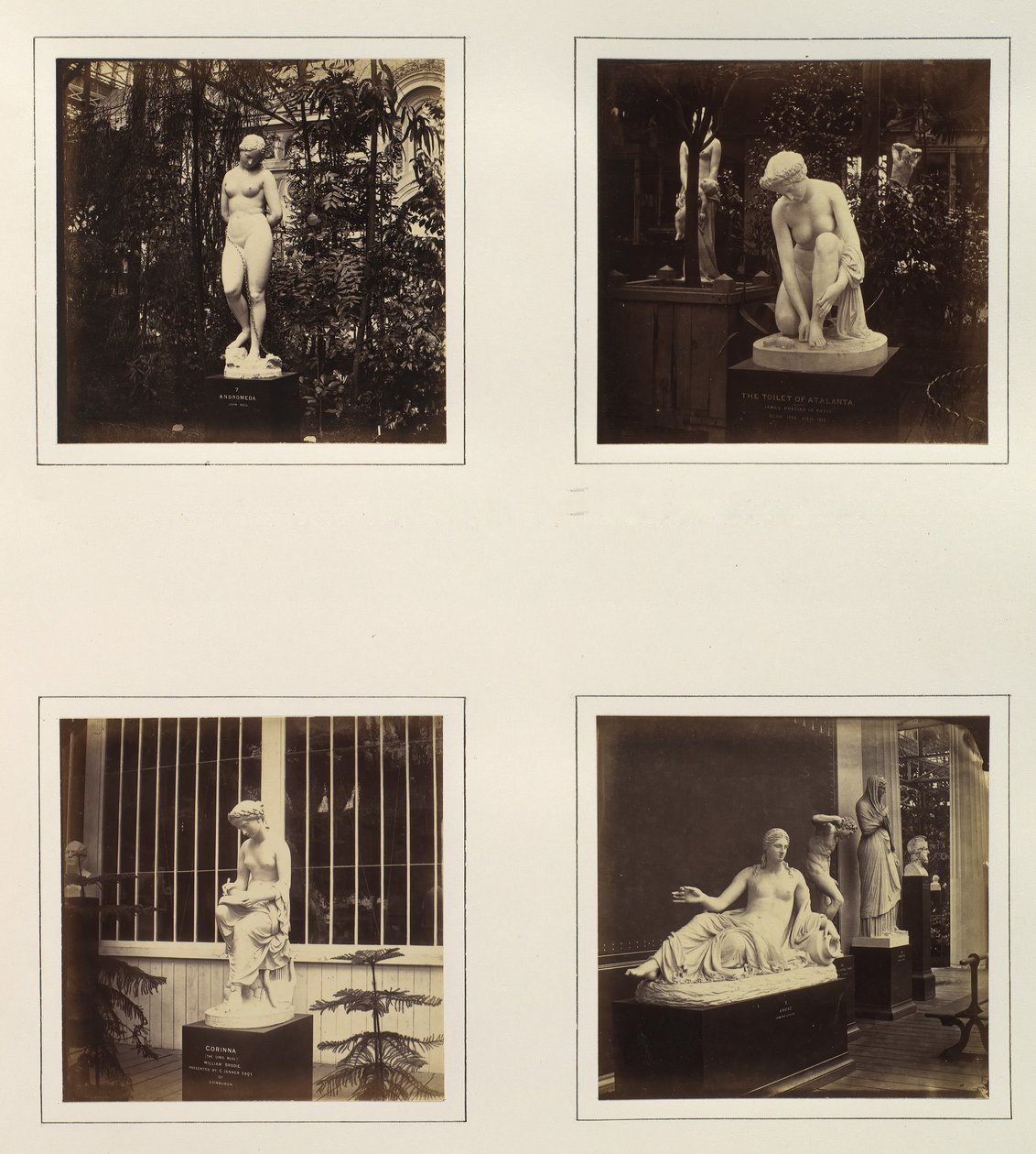[Androméda szobrai, Atalanta vécéje, Corinna és egy Naiad], kb. 1859. alkotó: Philip Henry Delamotte.