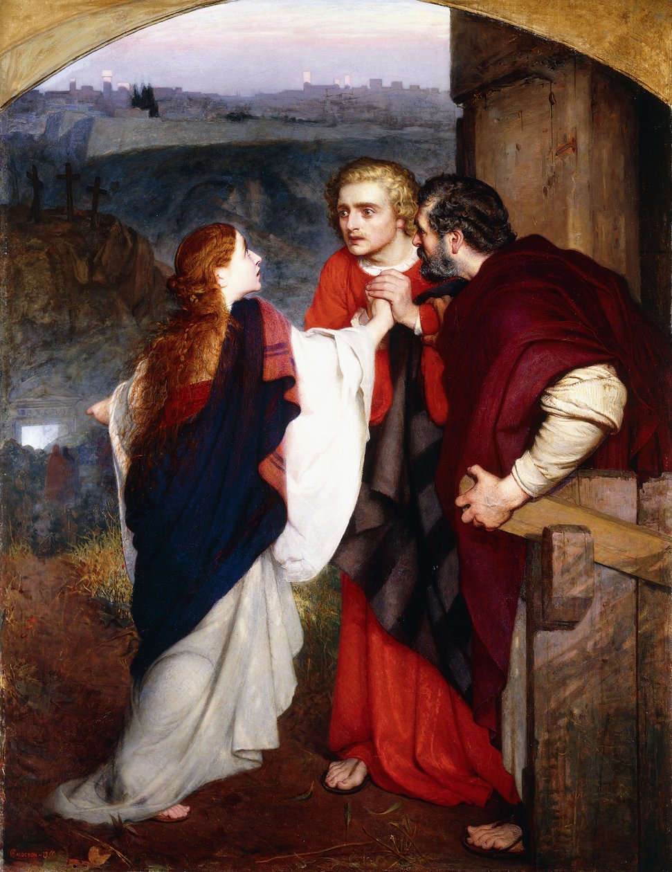 Mária Magdolna hírt ad a tanítványoknak a feltámadásról, 1860 alkotó: Philip Hermogenes Calderon