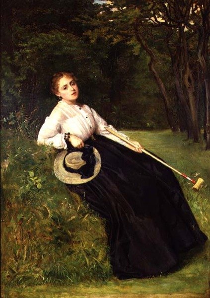 Pihenés az árnyékban egy krokettjáték után alkotó: Philip Hermogenes Calderon