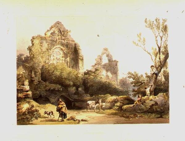 Tintern Abbey a „Anglia és Wales romantikus és festői tájai” című filmből alkotó: Philip James de Loutherbourg