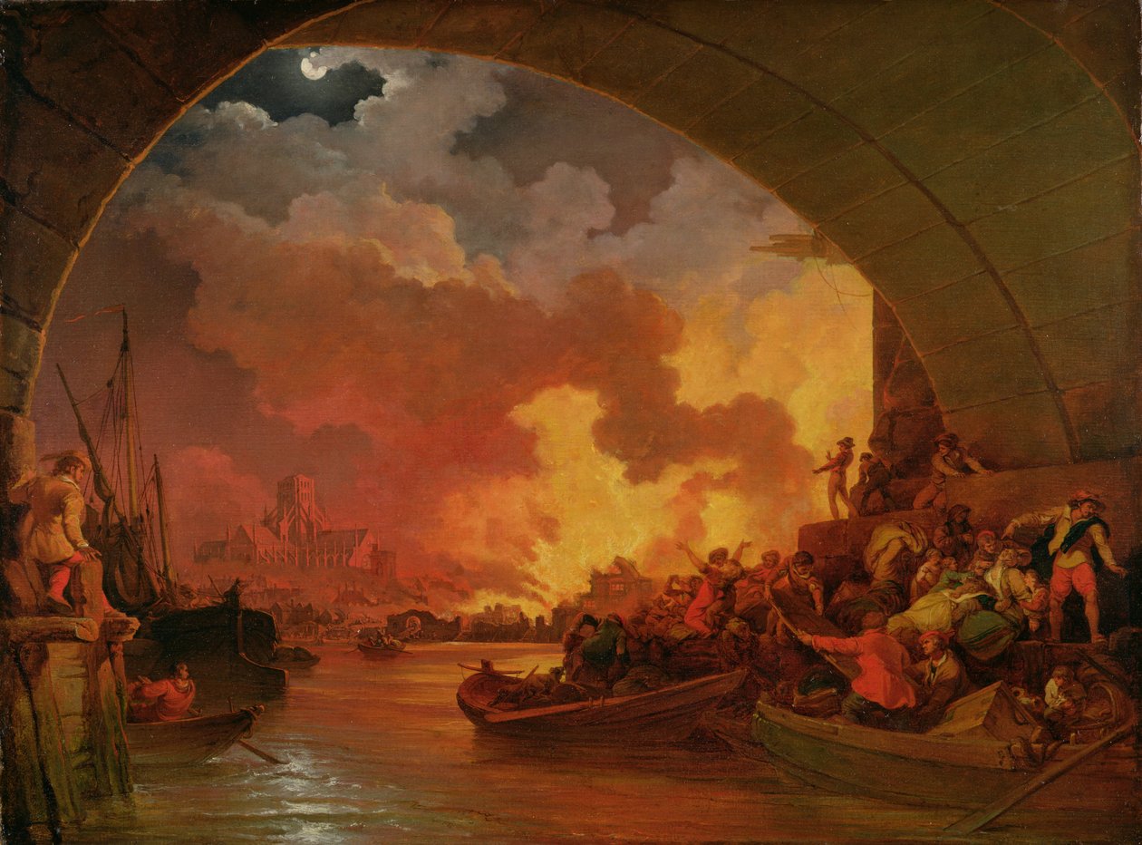 A londoni nagy tűzvész, 1797 körül (olaj, vászon) alkotó: Philip James de Loutherbourg