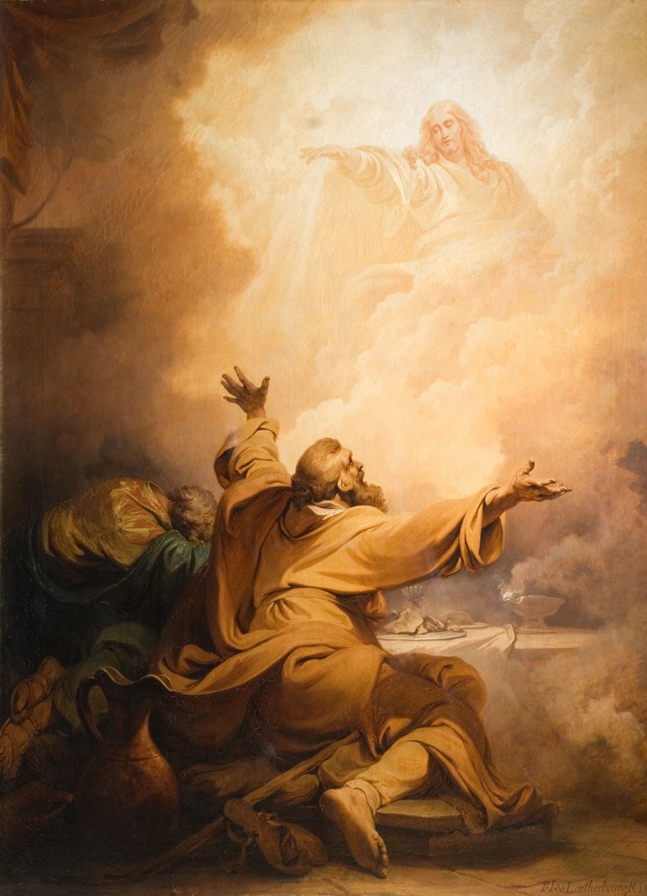 Krisztus megjelenése a tanítványoknak Emmausban, 1797. alkotó: Philip James de Loutherbourg