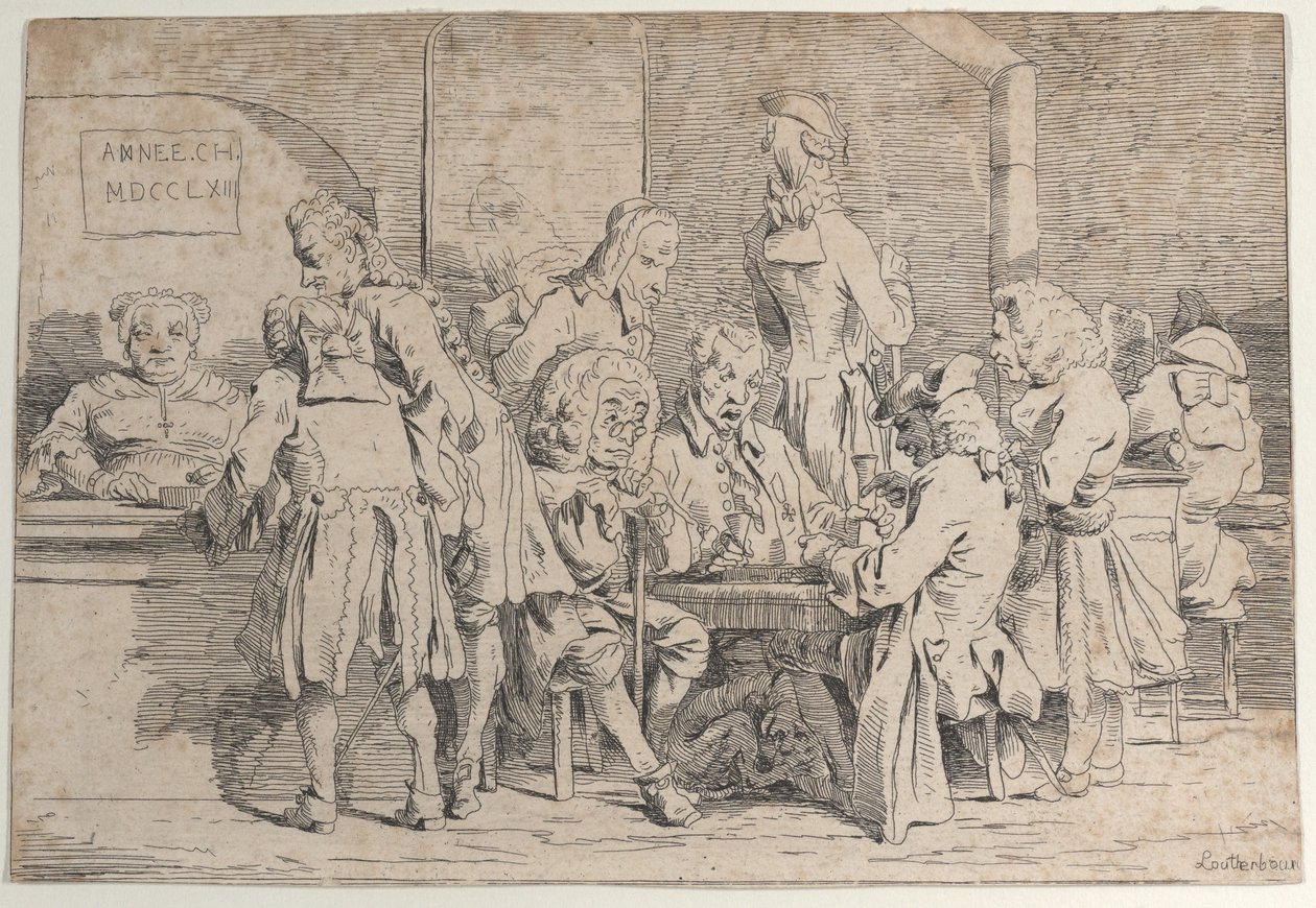 Tric Trac játék, 1763., 1763. alkotó: Philip James de Loutherbourg