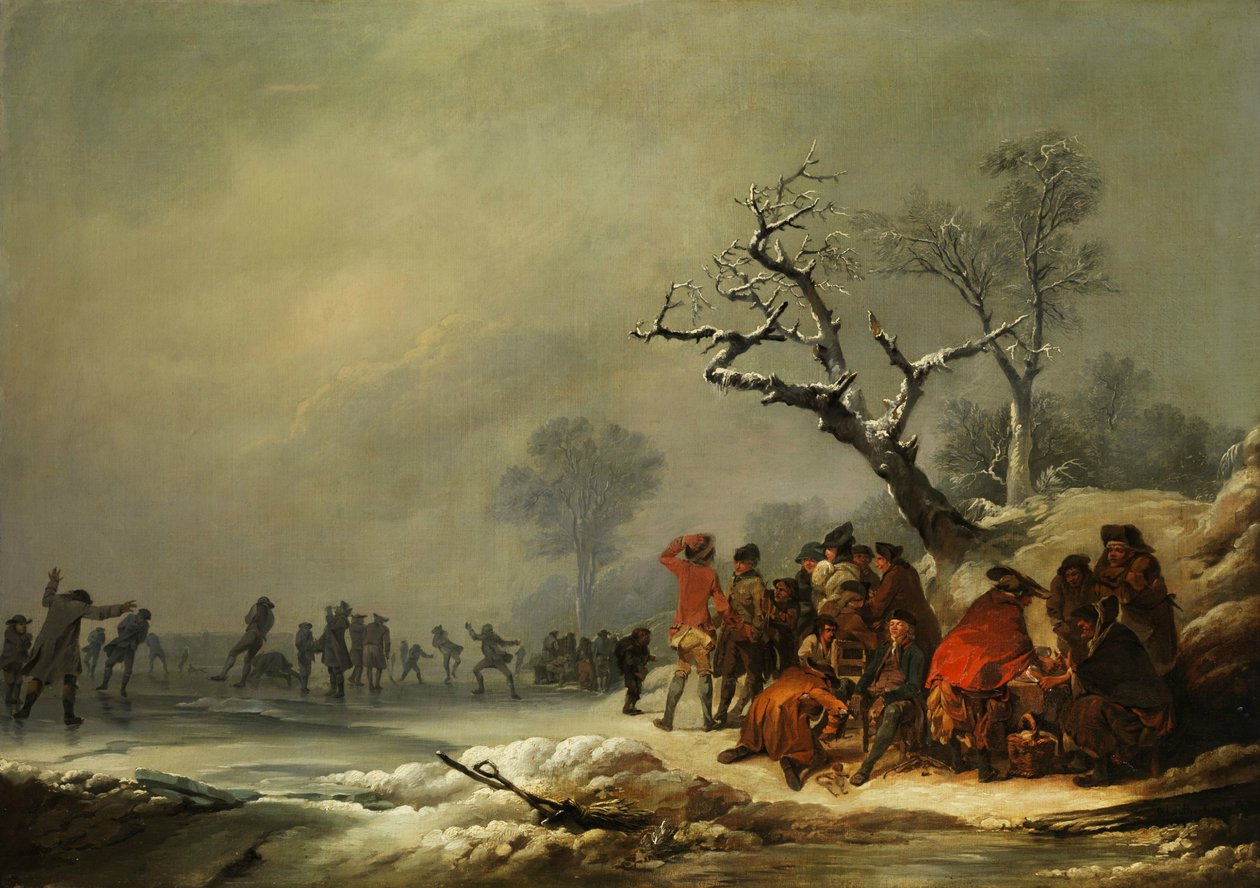 Pihenő társadalom a téli élvezetben alkotó: Philip James de Loutherbourg