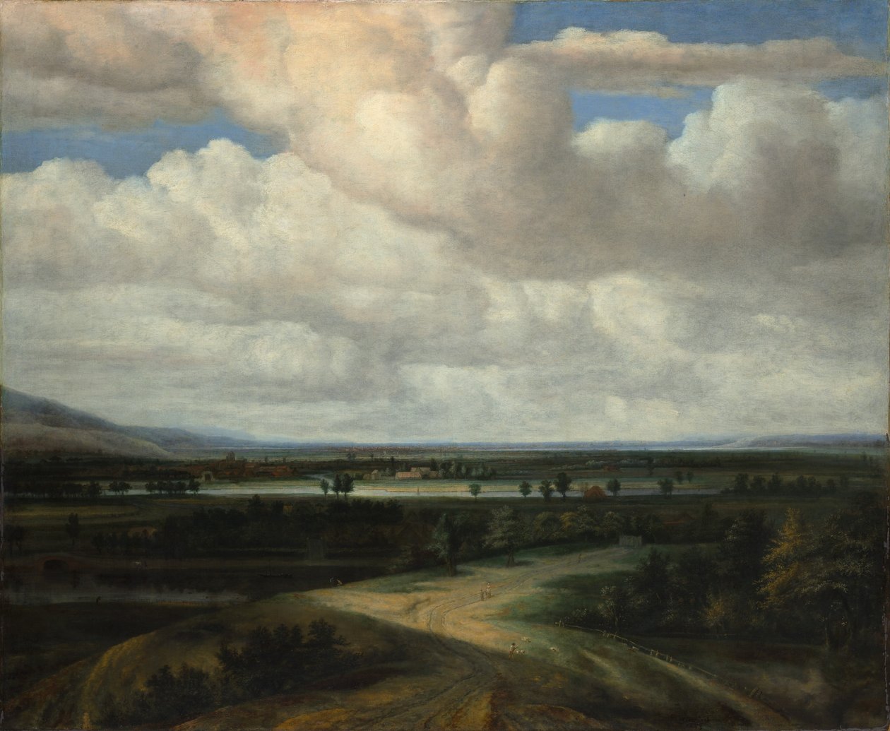 Panorámás táj egy vidéki birtokkal, kb. 1649. alkotó: Philip Koninck