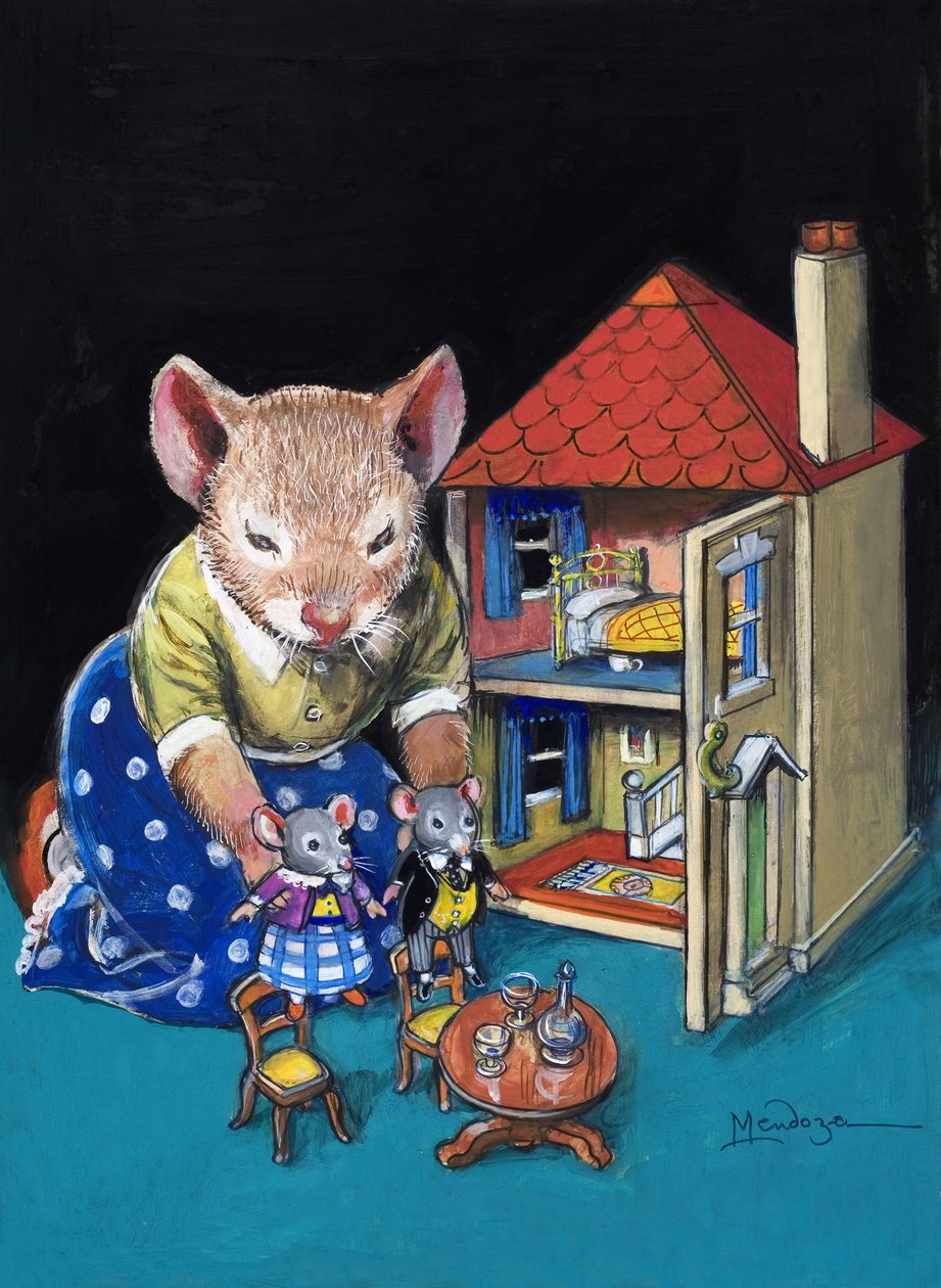 A városi egér és a vidéki egér (gouache, papír) alkotó: Philip Mendoza