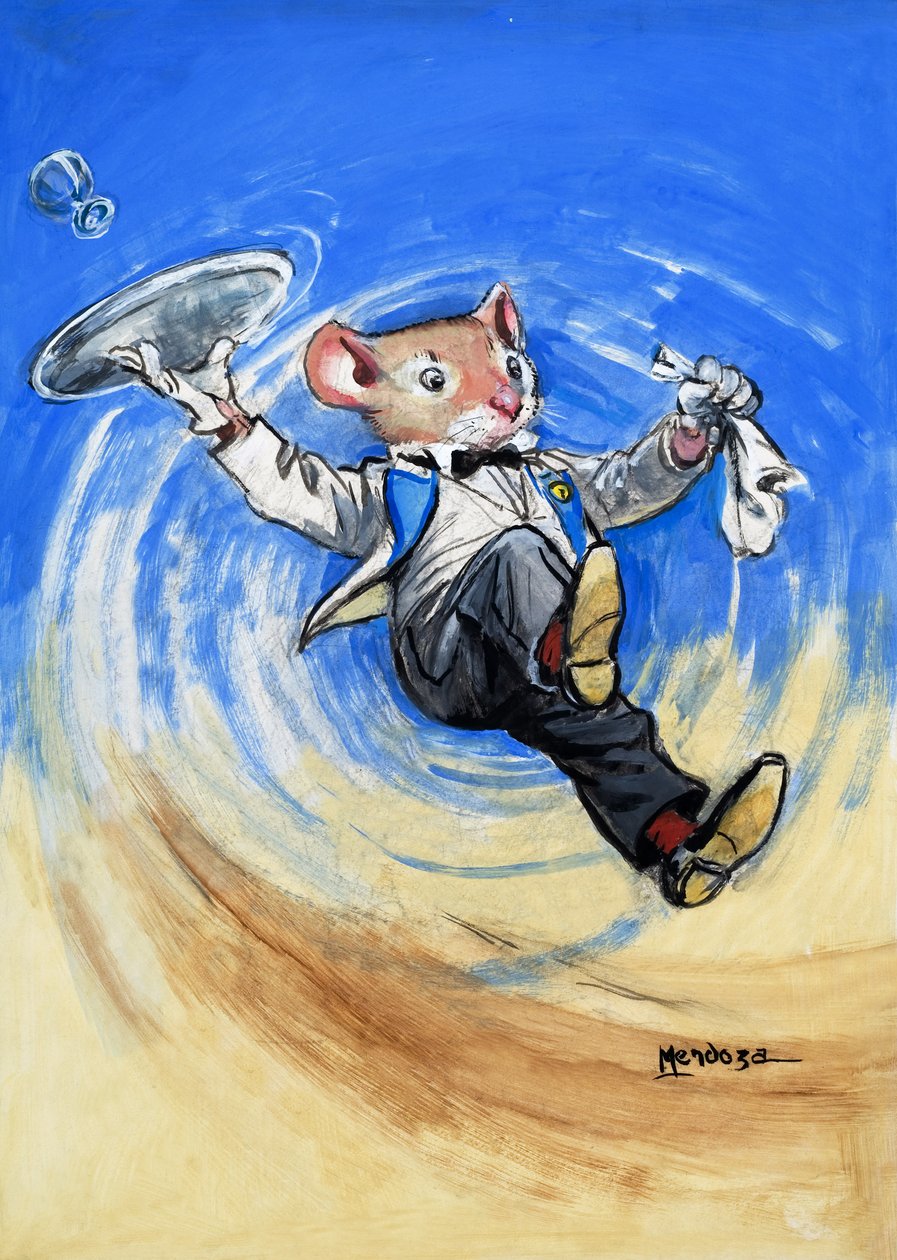 A városi egér és a vidéki egér (gouache, papír) alkotó: Philip Mendoza