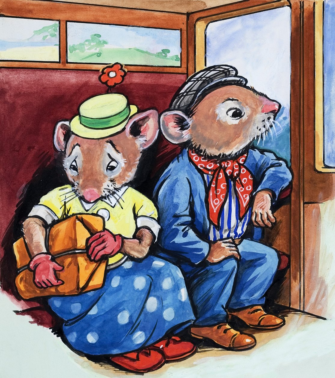 A városi egér és a vidéki egér (gouache, papír) alkotó: Philip Mendoza