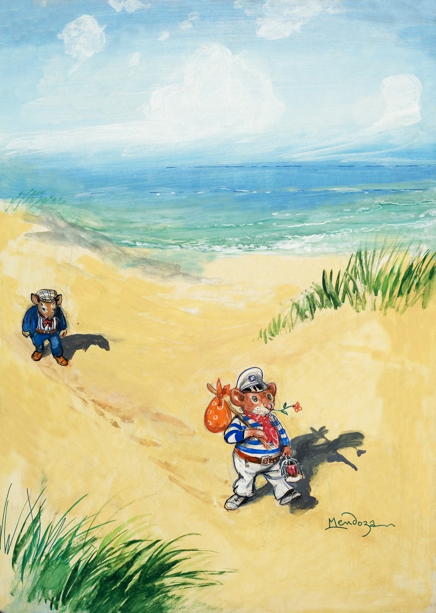 A városi egér és a vidéki egér (gouache, papír) alkotó: Philip Mendoza