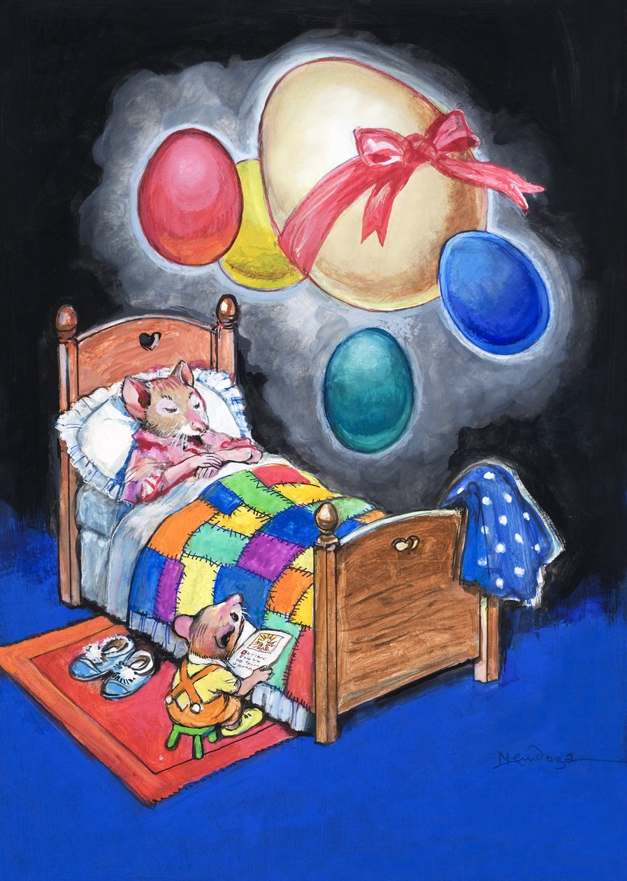 A városi egér és a vidéki egér (gouache, papír) alkotó: Philip Mendoza