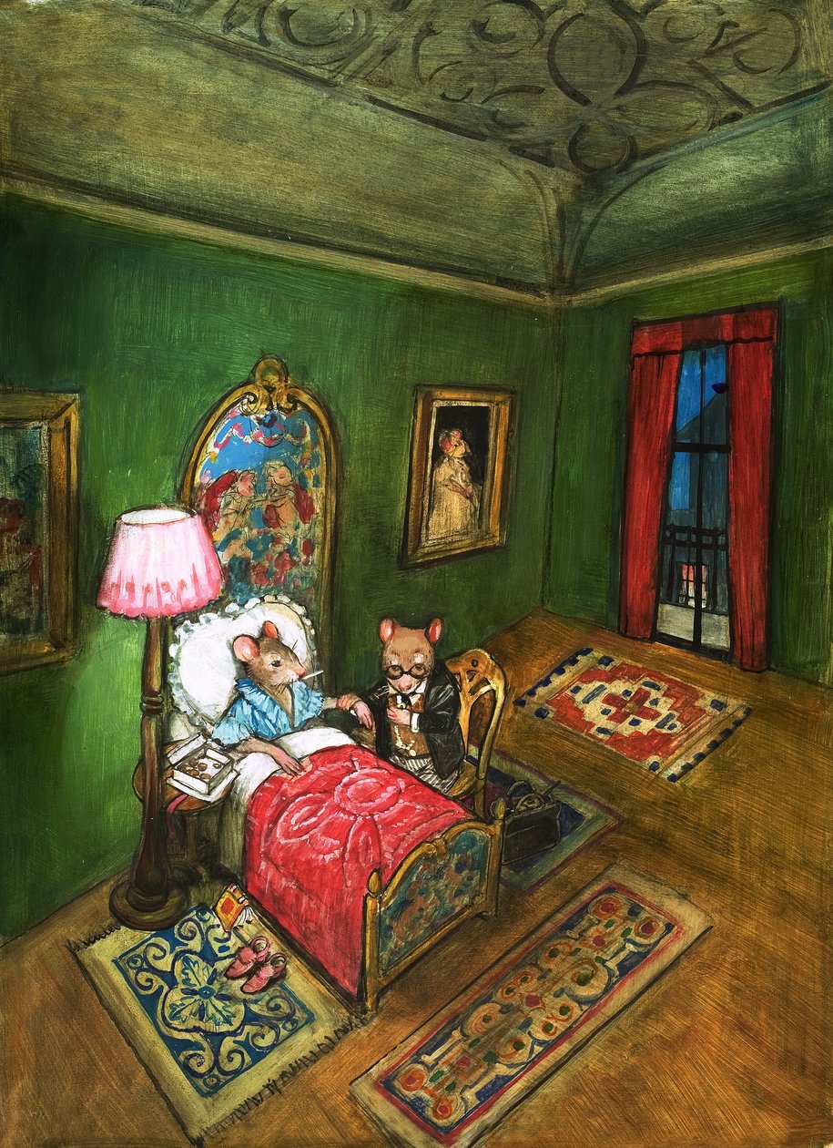 Városi egér és vidéki egér (gouache, papír) alkotó: Philip Mendoza
