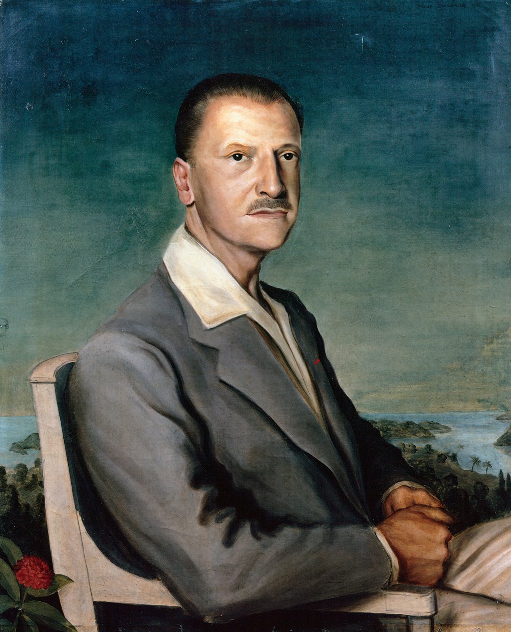 William Somerset Maugham portréja (olaj, vászon) alkotó: Philip Steegman