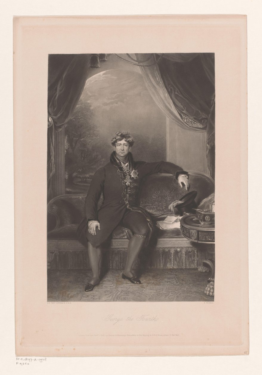 IV. György angol király portréja Az Egyesült Királyság IV. György portréja Negyedik György (cím a tárgyon) alkotó: Philip Thomas
