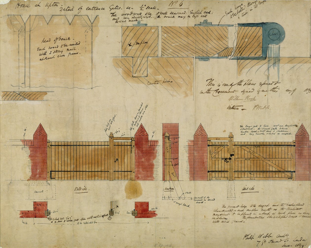 A The Red House, Bexley Heath tervei és alaprajzai, 1859 (toll és tinta, papír) alkotó: Philip Webb